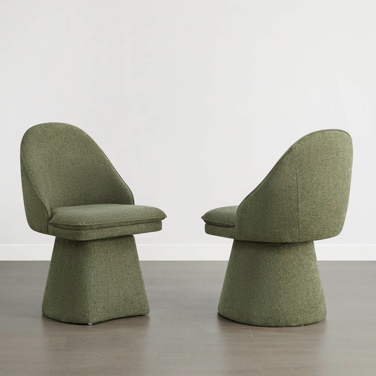 Chaise de salle à manger pivotante rembourrée Leda