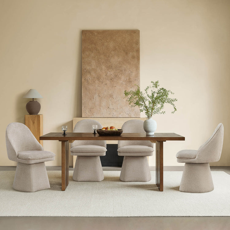 Chaise de salle à manger pivotante rembourrée Leda