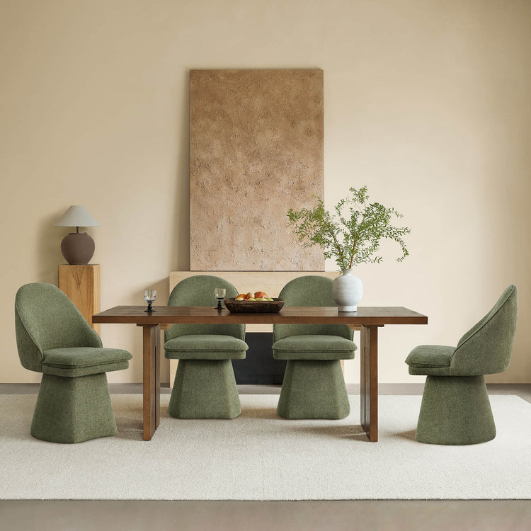 Chaise de salle à manger pivotante rembourrée Leda