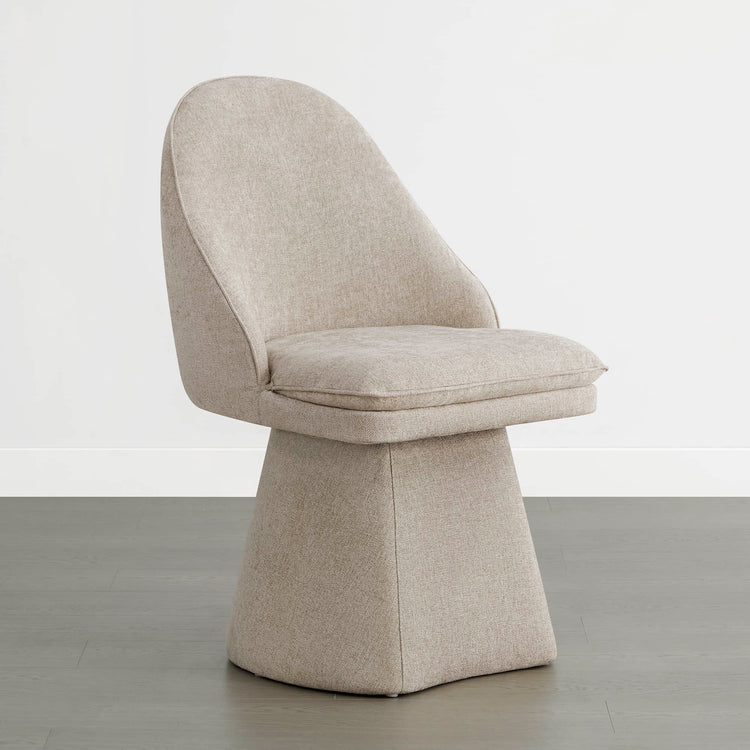 Chaise de salle à manger pivotante rembourrée Leda
