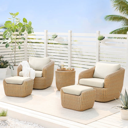 Ensemble de patio extérieur en osier Liana 5 pièces