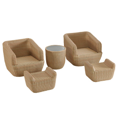 Ensemble de patio extérieur en osier Liana 5 pièces
