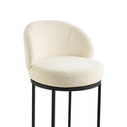 Tabouret de comptoir pivotant moderne en chenille Tanya