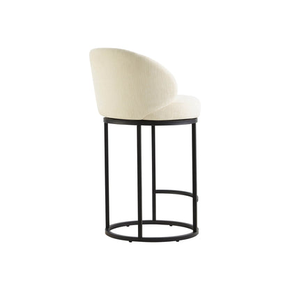 Tabouret de comptoir pivotant moderne en chenille Tanya