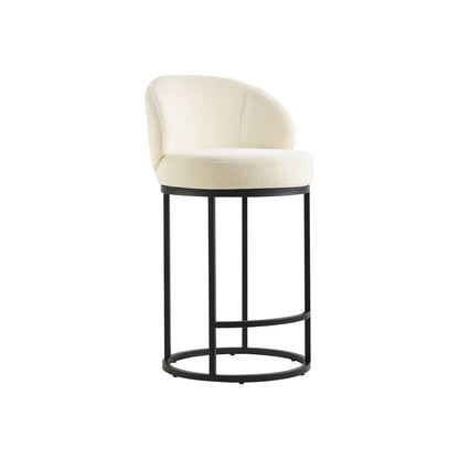 Tabouret de comptoir pivotant moderne en chenille Tanya