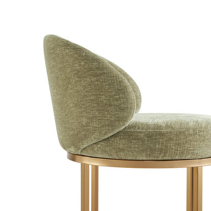 Tabouret de comptoir pivotant moderne en chenille Tanya