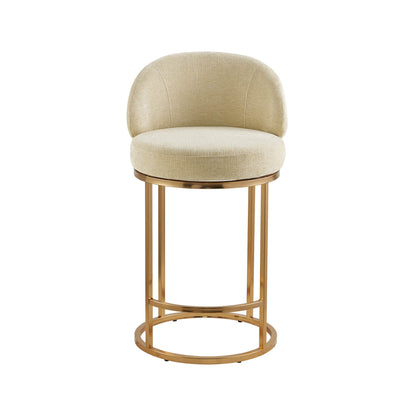 Tabouret de comptoir pivotant moderne en chenille Tanya
