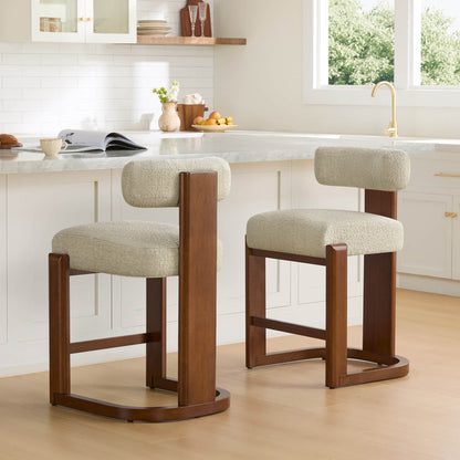 Tabourets de bar Troy Boucle en bois massif