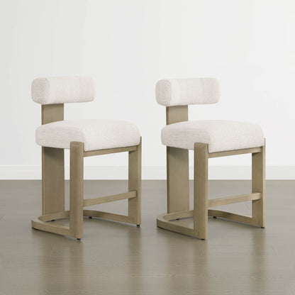 Tabourets de bar Troy Boucle en bois massif