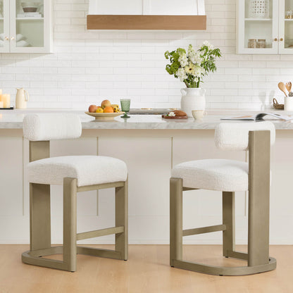 Tabourets de bar Troy Boucle en bois massif