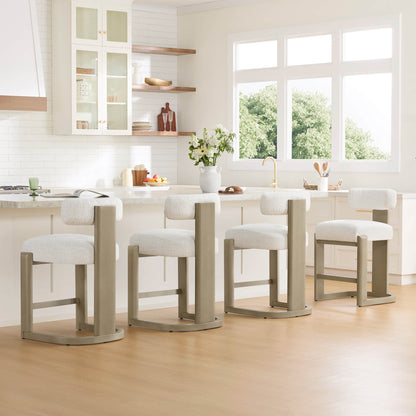 Tabourets de bar Troy Boucle en bois massif
