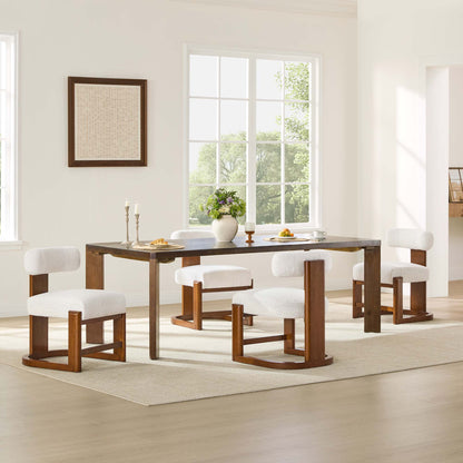 Troy Boucle Dining Chair With Solid Wood