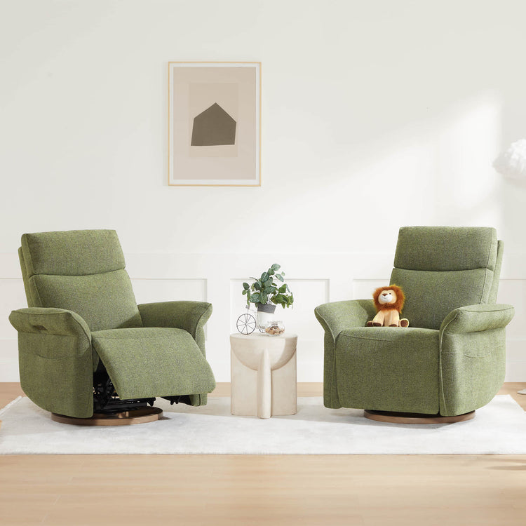 Vinca Power Swivel Nursery Glider Recliner with Power Lumbar & Headrest