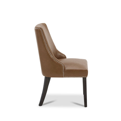 Chaise de salle à manger rembourrée Asher avec garniture cloutée (lot de 2)