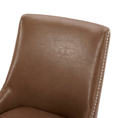 Chaise de salle à manger rembourrée Asher avec garniture cloutée (lot de 2)