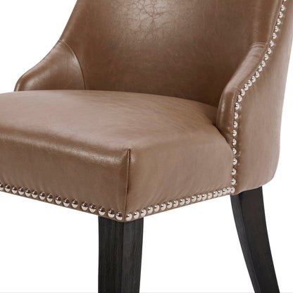 Chaise de salle à manger rembourrée Asher avec garniture cloutée (lot de 2)