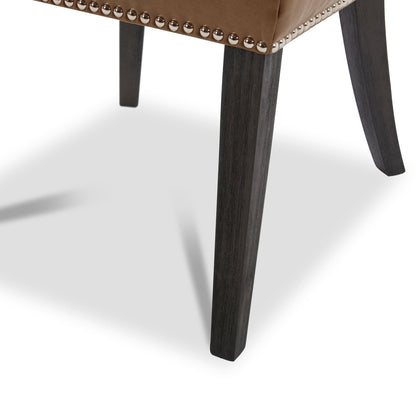 Chaise de salle à manger rembourrée Asher avec garniture cloutée (lot de 2)