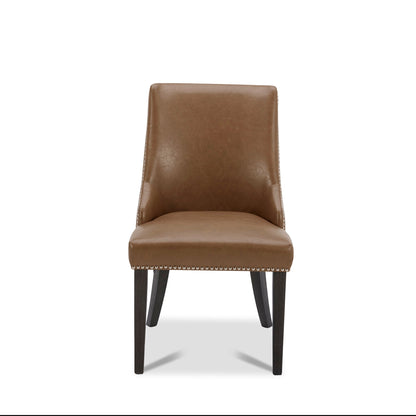 Chaise de salle à manger rembourrée Asher avec garniture cloutée (lot de 2)