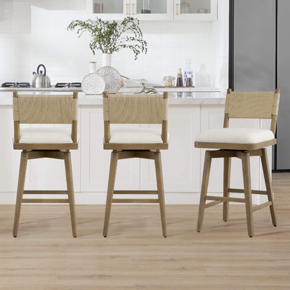 Tabouret de comptoir pivotant tissé Arcadia