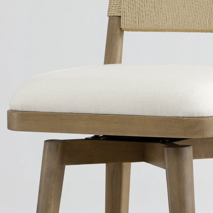 Tabouret de comptoir pivotant tissé Arcadia