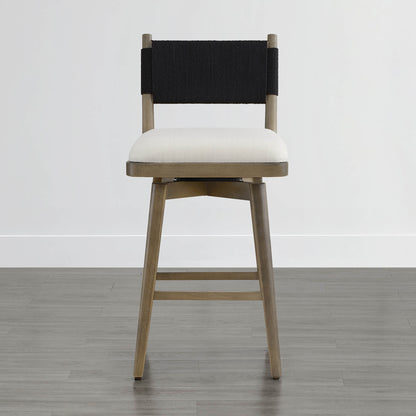 Tabouret de comptoir pivotant tissé Arcadia