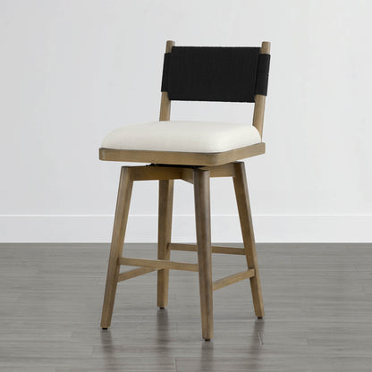 Tabouret de comptoir pivotant tissé Arcadia