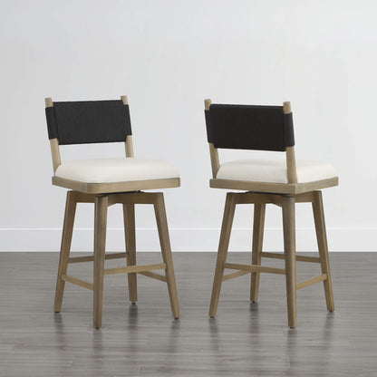 Tabouret de comptoir pivotant tissé Arcadia