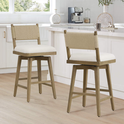 Tabouret de comptoir pivotant tissé Arcadia