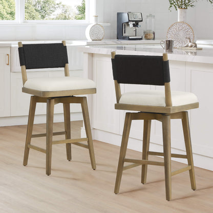 Tabouret de comptoir pivotant tissé Arcadia