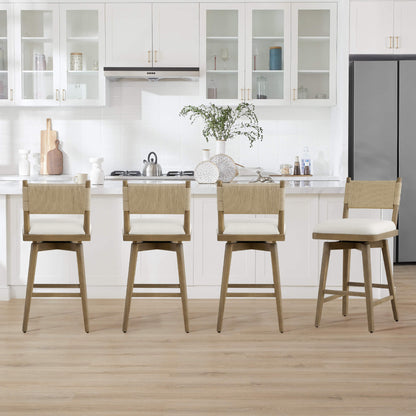 Tabouret de comptoir pivotant tissé Arcadia
