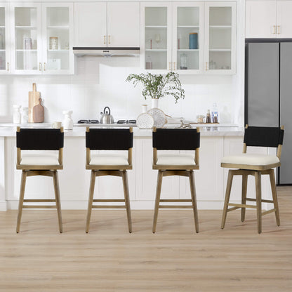 Tabouret de comptoir pivotant tissé Arcadia
