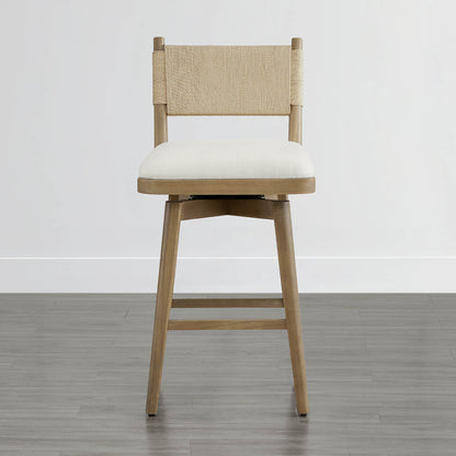 Tabouret de comptoir pivotant tissé Arcadia