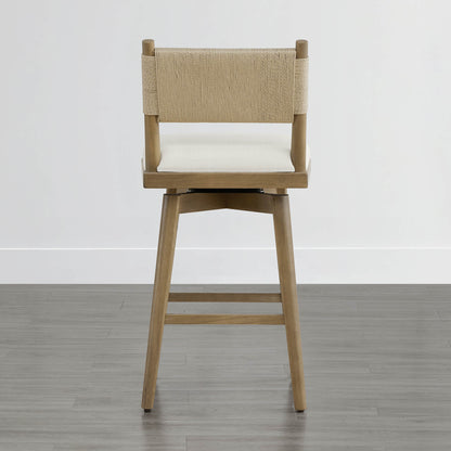Tabouret de comptoir pivotant tissé Arcadia