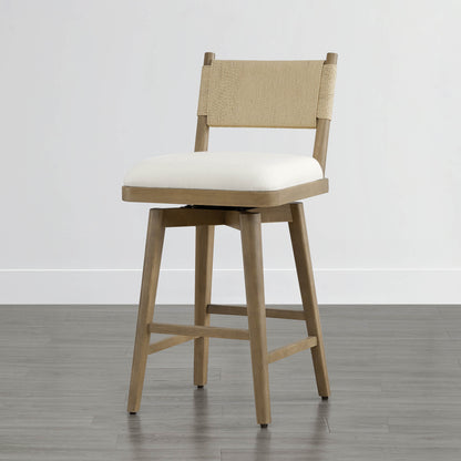 Tabouret de comptoir pivotant tissé Arcadia