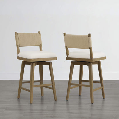 Tabouret de comptoir pivotant tissé Arcadia