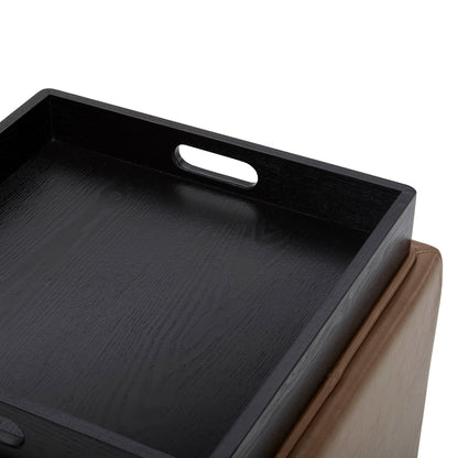 Cube Storage Ottoman - Fabric & Leather