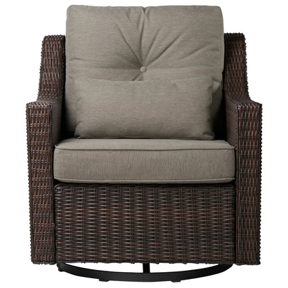 Ensemble de canapés d'extérieur en rotin Elara avec fauteuils à bascule et table basse - 5 places