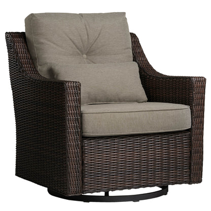 Ensemble de canapés d'extérieur en rotin Elara avec fauteuils à bascule et table basse - 5 places