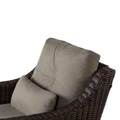 Ensemble de canapés d'extérieur en rotin Elara avec fauteuils à bascule et table basse - 5 places