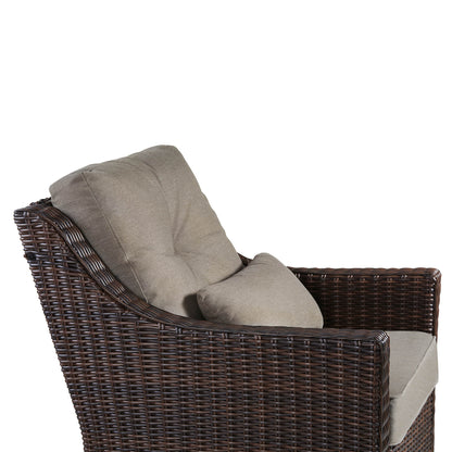 Ensemble de canapés d'extérieur en rotin Elara avec fauteuils à bascule et table basse - 5 places