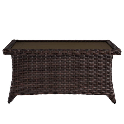 Ensemble de canapés d'extérieur en rotin Elara avec fauteuils à bascule et table basse - 5 places