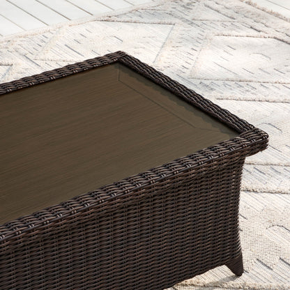 Table basse d'extérieur en rotin Elara