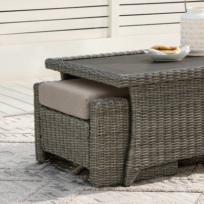 Table basse d'extérieur en rotin Elara
