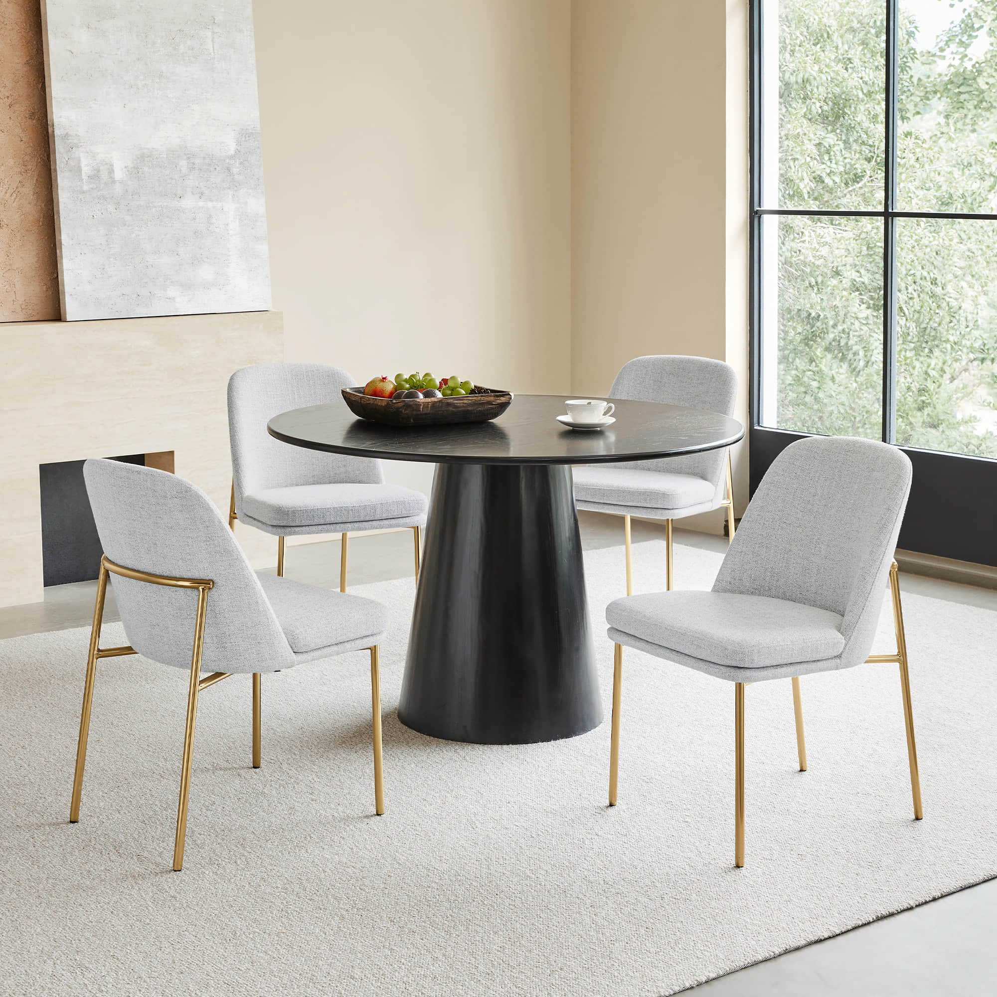 Chaise de salle à manger Golda avec base en métal