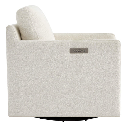 Fauteuil d'appoint pivotant Henry avec repose-pieds électriques et ports de charge