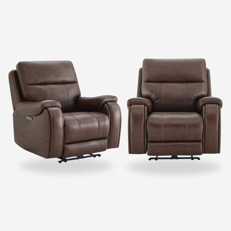 Fauteuil inclinable Noah Zero-Gravity en cuir véritable avec appui-tête électrique