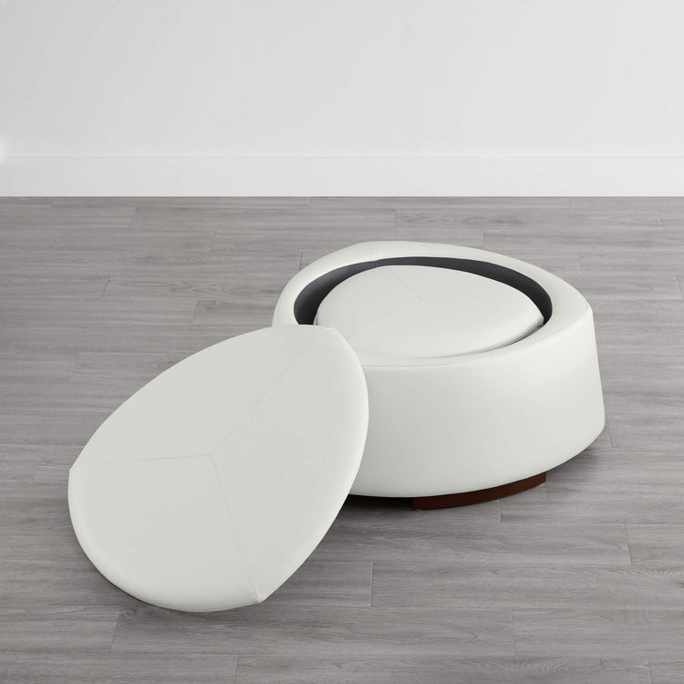 Pouf de rangement moderne en forme de pierre double