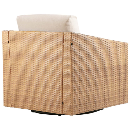 Ensemble de patio extérieur en rotin Calum 5 pièces