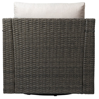 Ensemble de patio extérieur en rotin Calum 5 pièces