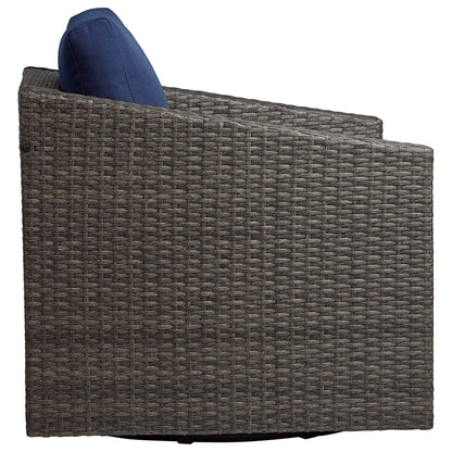 Ensemble de patio extérieur en rotin Calum 5 pièces